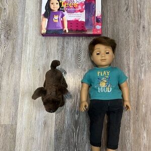 AMERICAN GIRL DOLL RETIRED DYLAN with DOG AND NEW PACKAGE